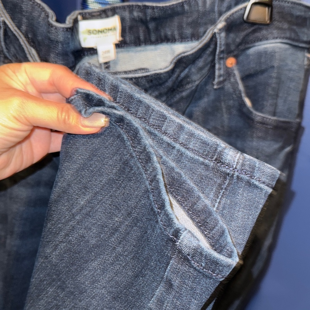 Sonoma-NWOT Dark Blue High-Rise Skinny Jeans Size 24W - Picture 11 of 14
